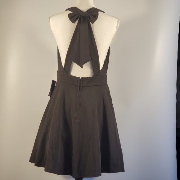 City Studios Juniors Bow-Back Fit Flare Black - Picture 3 of 5